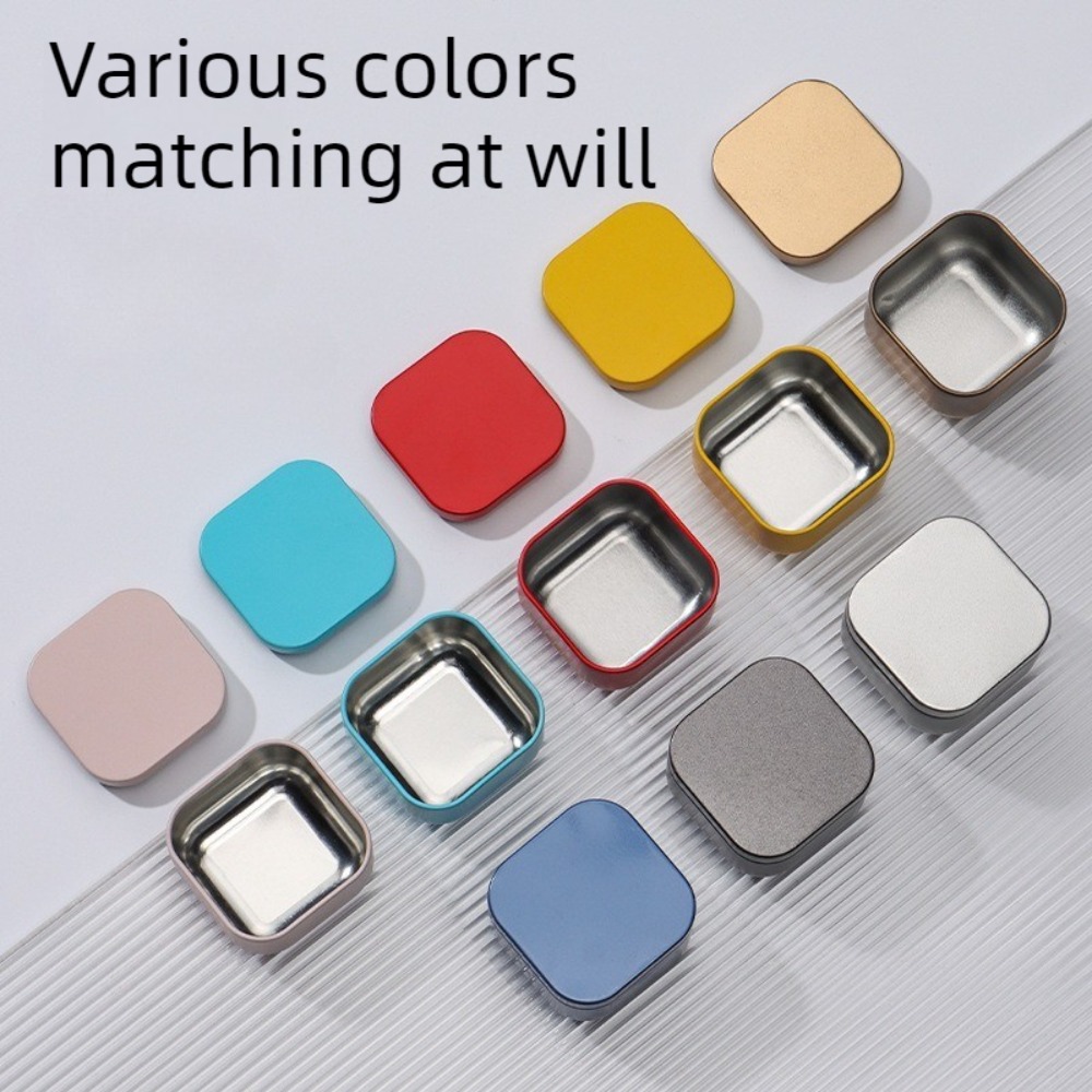 Candle Containers - 20個入り、50mlの空の正方形型キャンドルジャー。金属製の空の缶、箱型、キャンディポット。蓋付きで、家庭用収納容器として使用可能。ロゴのカスタマイズも可能。