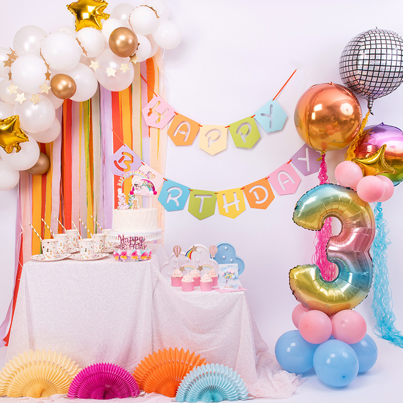 カラフルなバルーンピラーキャンドル、誕生日ケーキの飾り、オー - Paraffin Wax のレビューと価格