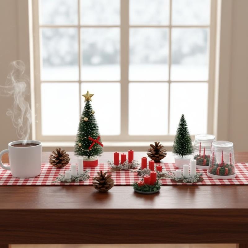 ! 1:12スケールのミニチュア・ドールハウス用クリスマスシ - Silk Candle のレビューと価格