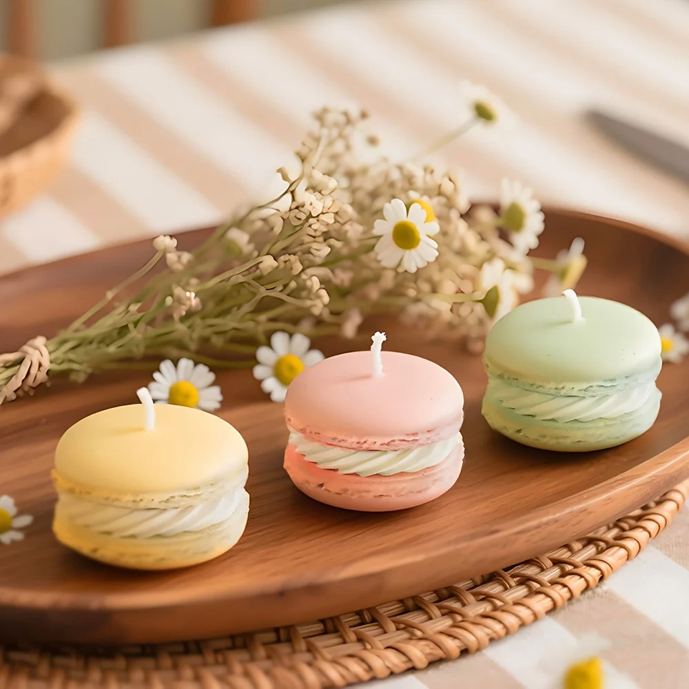 1/5 個リアルなマカロン型キャンドル香り付き大豆ワックス家 - Soy Wax のレビューと価格