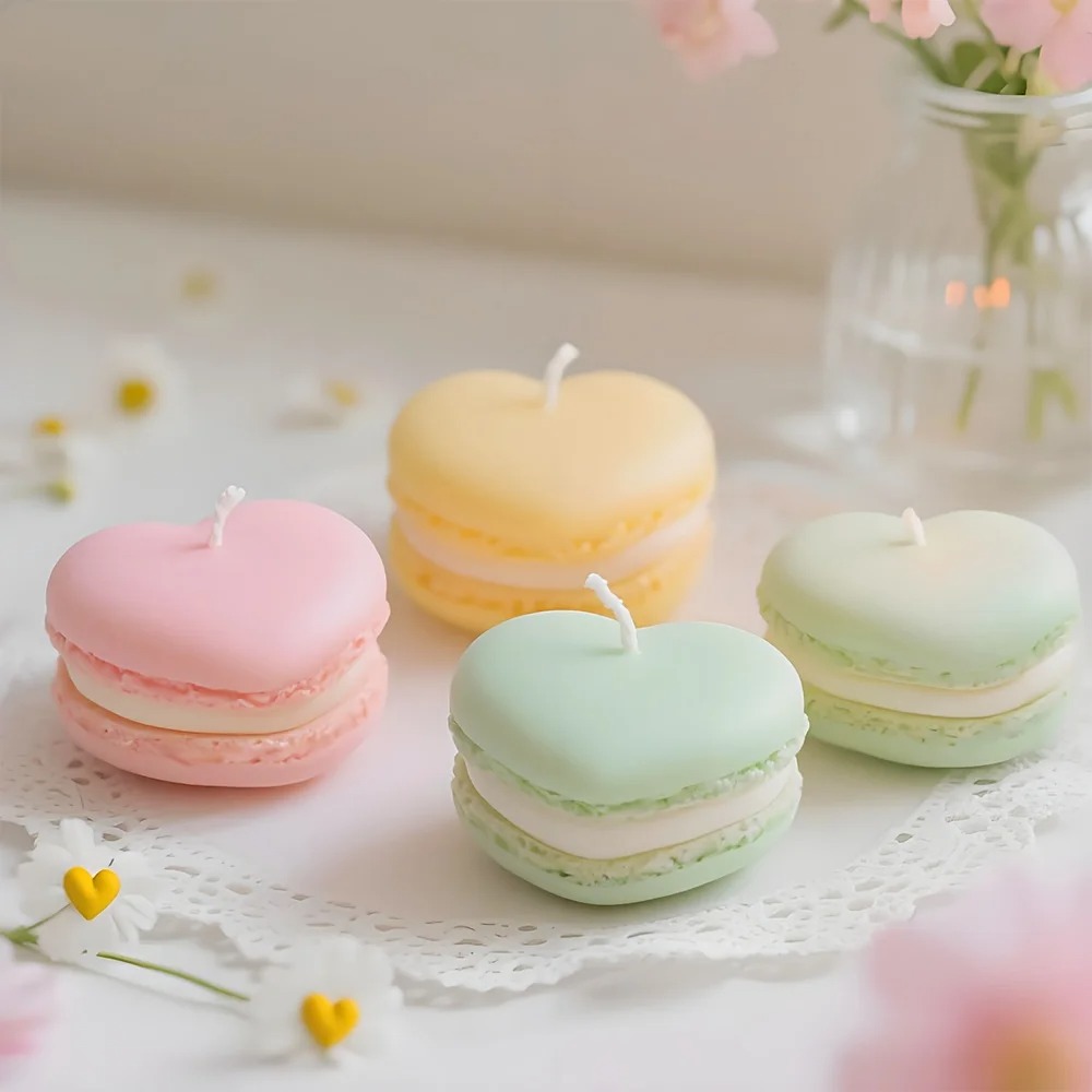 1/5 個リアルなマカロン型キャンドル香り付き大豆ワックス家 - Soy Wax のレビューと価格